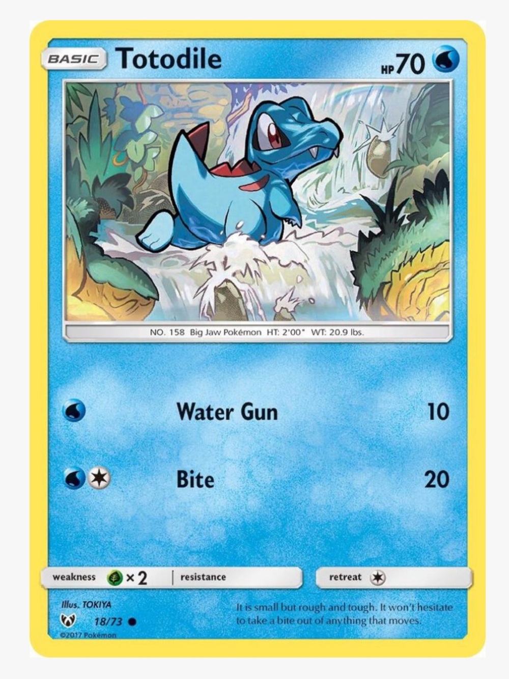 Totodile Shining Legends Pokemon Trading Card